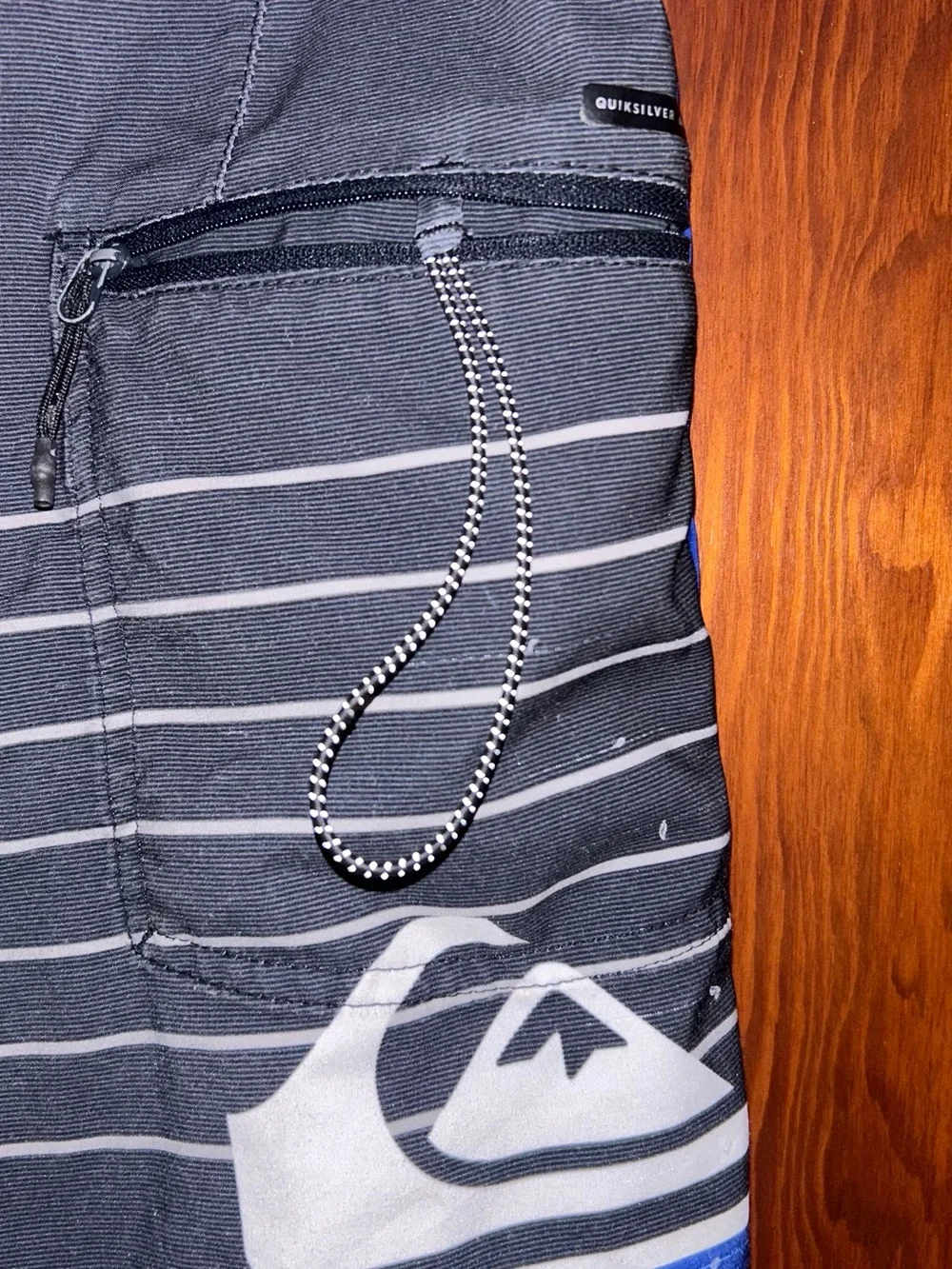 Quiksilver Black and Blue Gradient Stripe Boardshorts